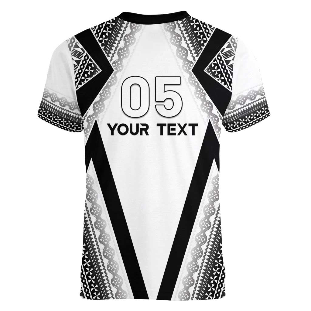 Custom Bula Fiji Football Women V-Neck T-Shirt Go Champions - Polynesian Pride