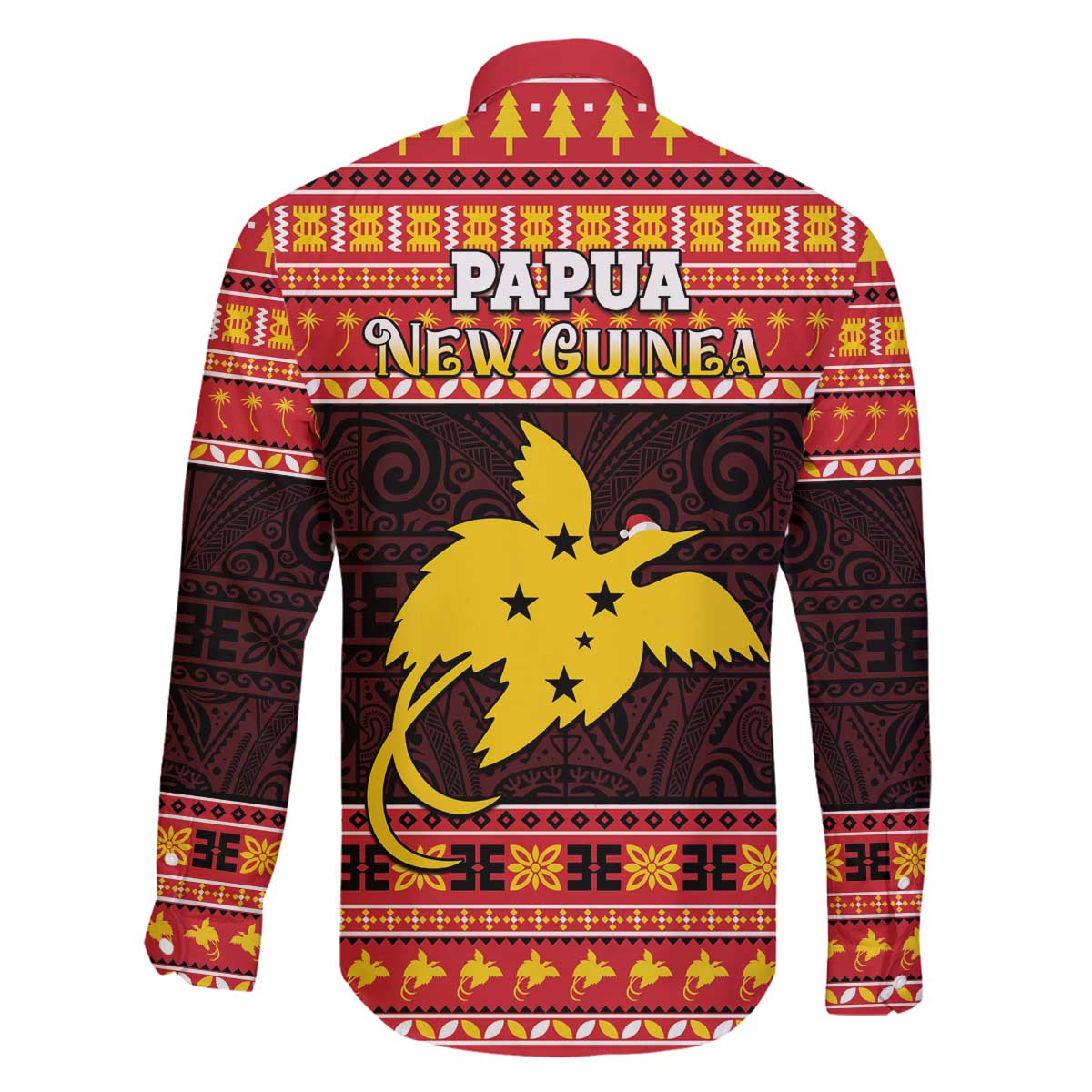 Papua New Guinea Christmas Family Matching Off The Shoulder Long Sleeve Dress and Hawaiian Shirt Santa Raggiana