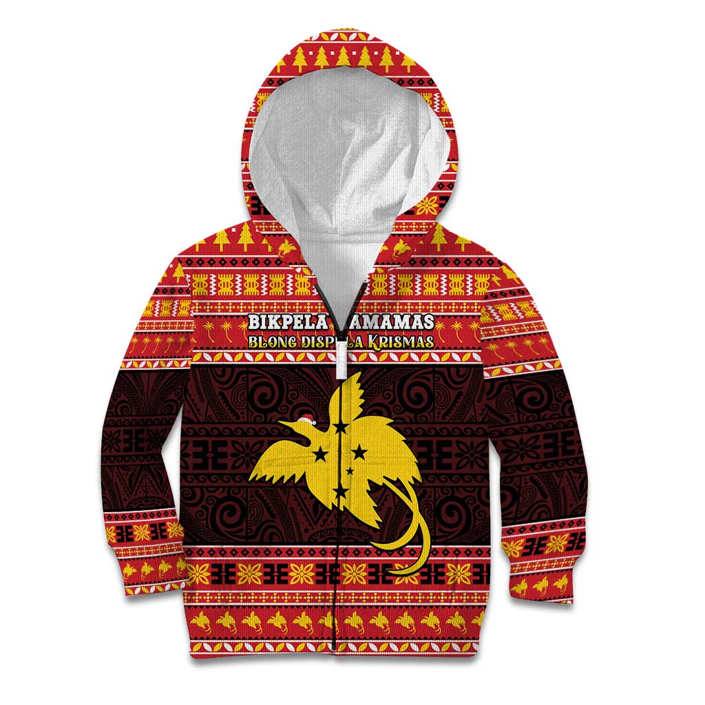 Papua New Guinea Christmas Kid Hoodie Santa Raggiana