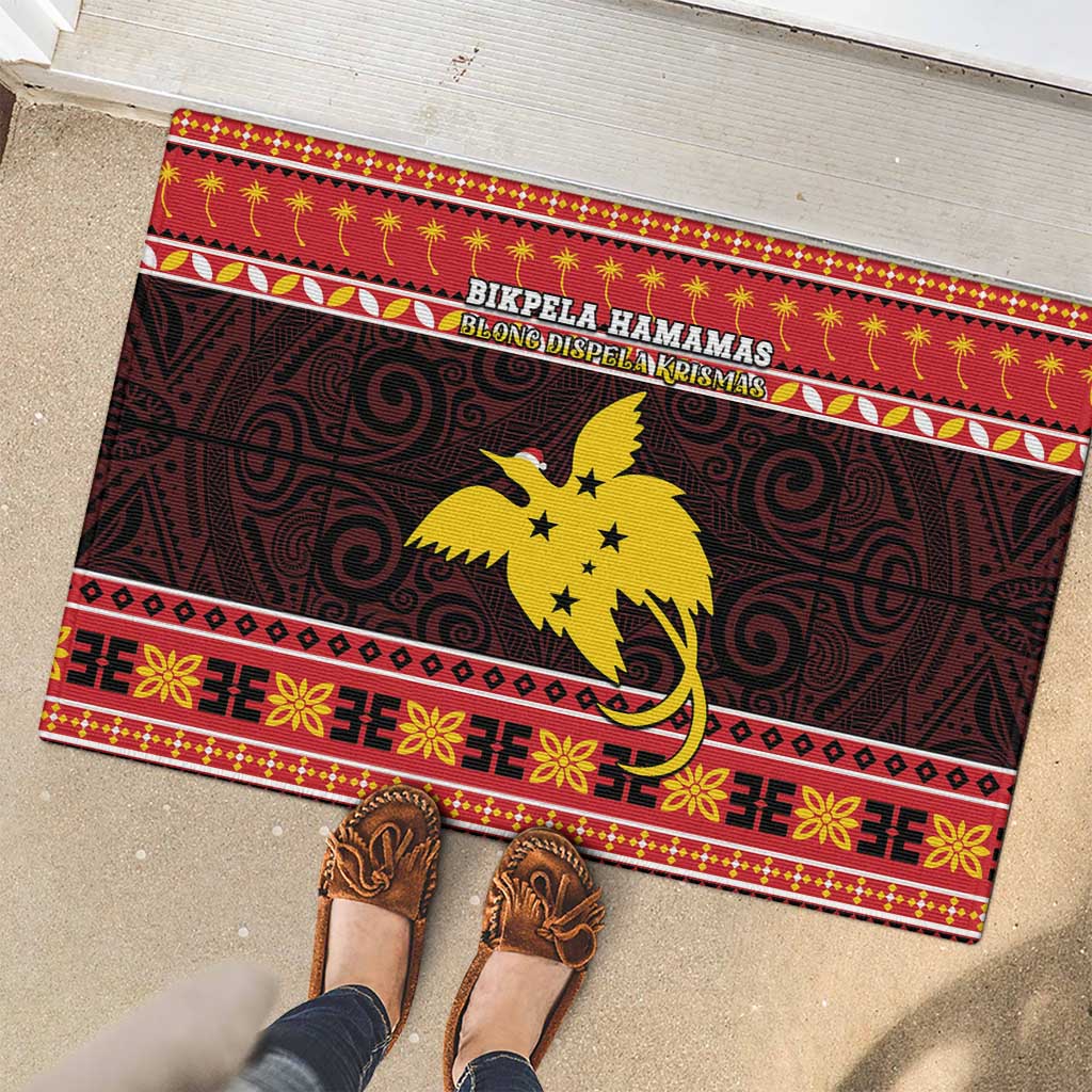 Papua New Guinea Christmas Rubber Doormat Santa Raggiana