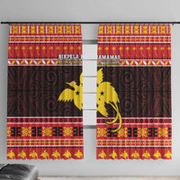 Papua New Guinea Christmas Window Curtain Santa Raggiana