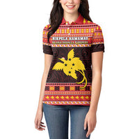 Papua New Guinea Christmas Women Polo Shirt Santa Raggiana