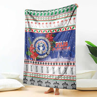 Northern Mariana Islands Christmas Blanket Poinsettia Filis Pasgua