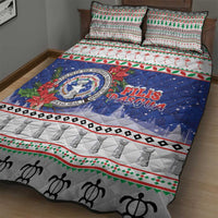 Northern Mariana Islands Christmas Quilt Bed Set Poinsettia Filis Pasgua
