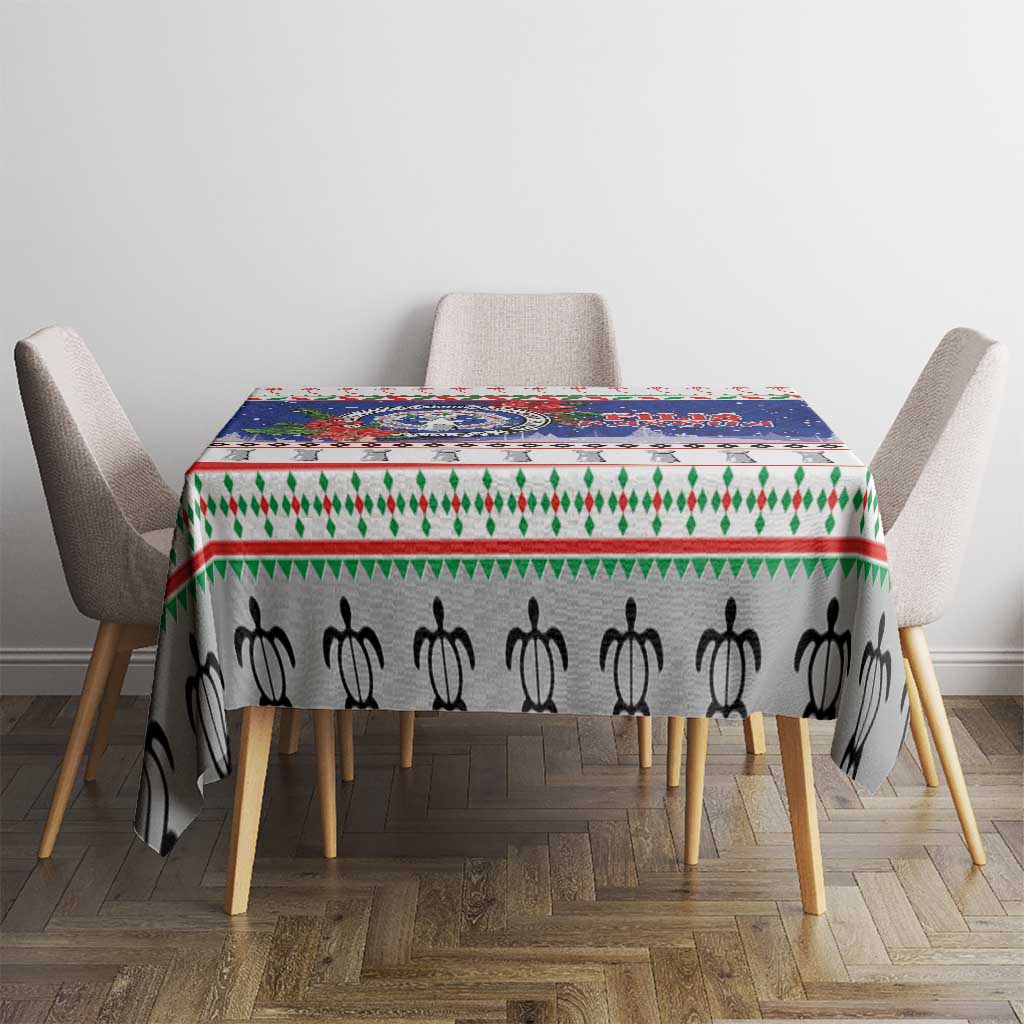 Northern Mariana Islands Christmas Tablecloth Poinsettia Filis Pasgua