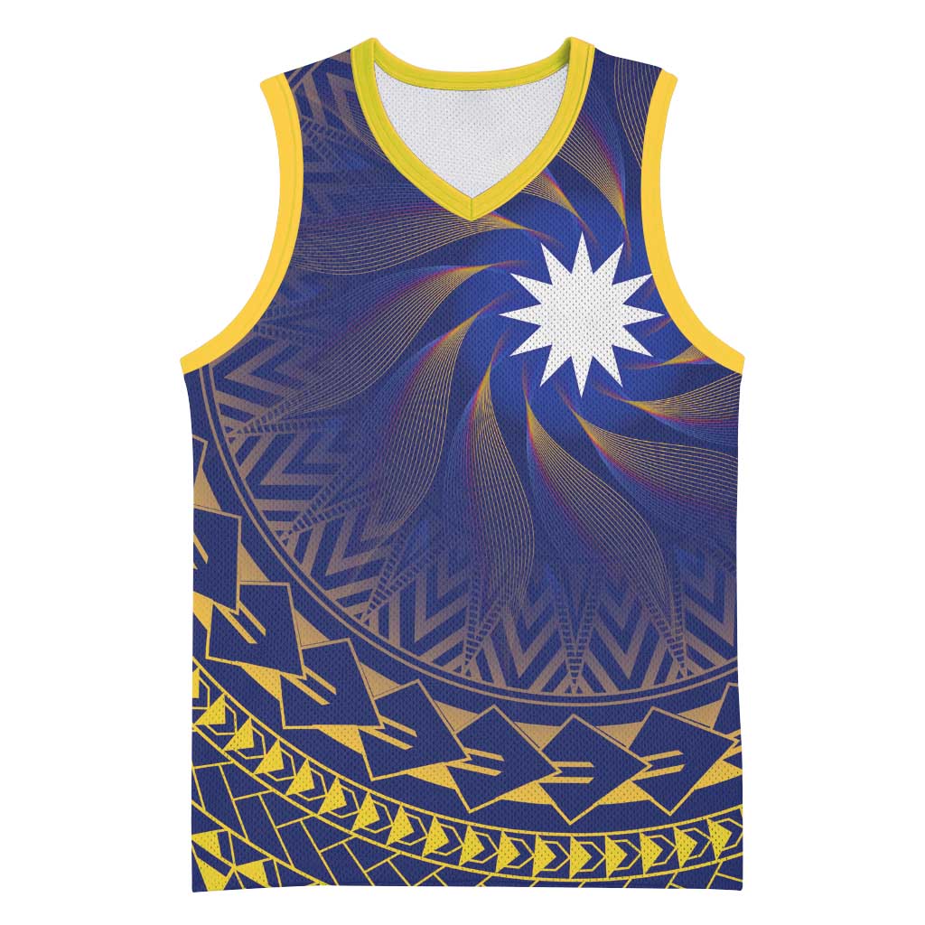 Nauru Angam Day Basketball Jersey Polynesian Tribal Pattern Unique Style - Polynesian Pride