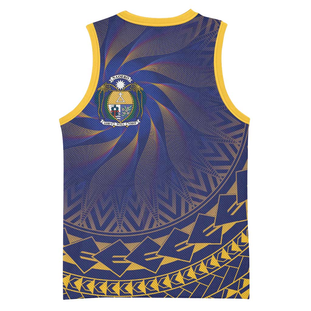 Nauru Angam Day Basketball Jersey Polynesian Tribal Pattern Unique Style - Polynesian Pride