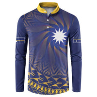 Nauru Angam Day Button Sweatshirt Polynesian Tribal Pattern Unique Style - Polynesian Pride