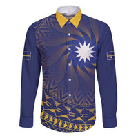 Nauru Angam Day Family Matching Long Sleeve Bodycon Dress and Hawaiian Shirt Polynesian Tribal Pattern Unique Style - Polynesian Pride