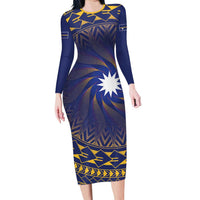 Nauru Angam Day Family Matching Long Sleeve Bodycon Dress and Hawaiian Shirt Polynesian Tribal Pattern Unique Style - Polynesian Pride