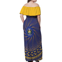 Nauru Angam Day Family Matching Off Shoulder Maxi Dress and Hawaiian Shirt Polynesian Tribal Pattern Unique Style - Polynesian Pride