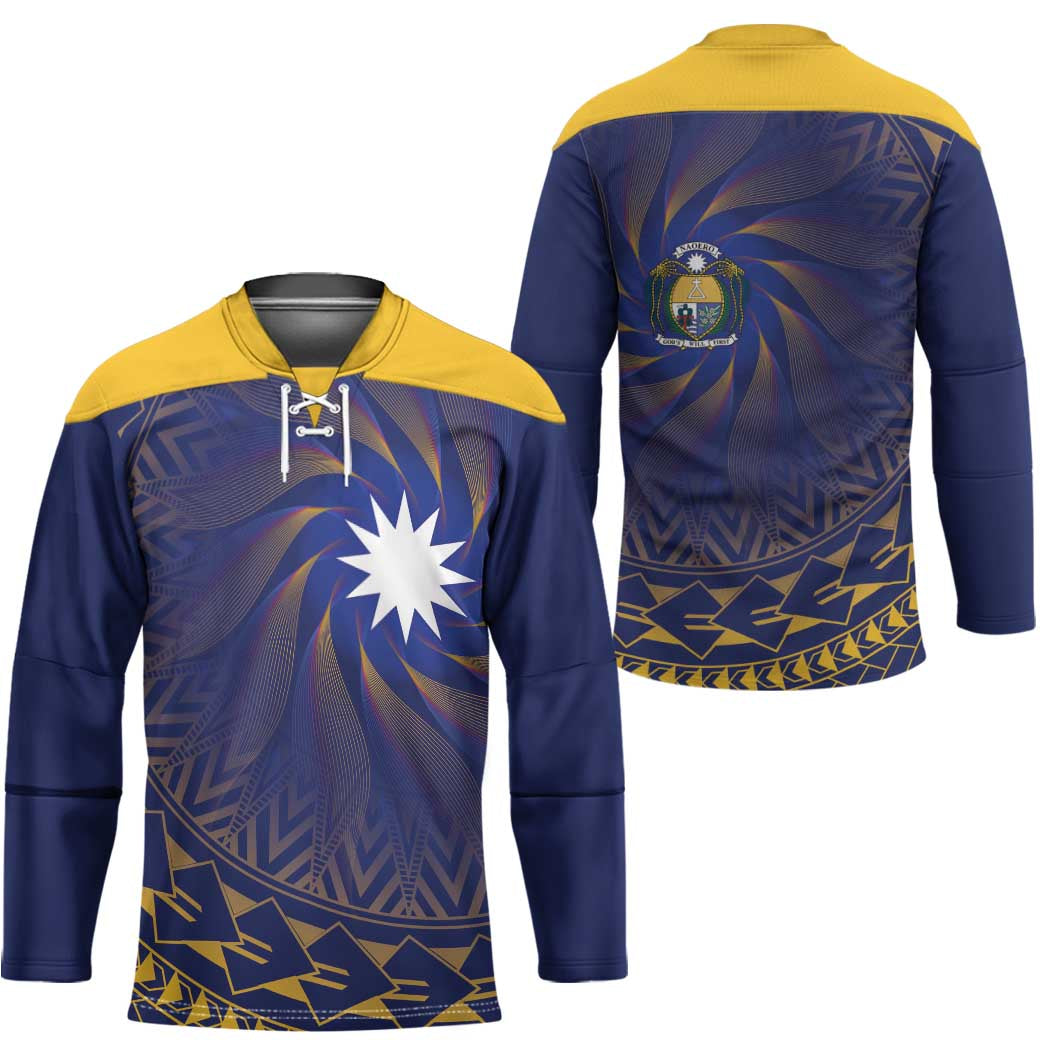 Nauru Angam Day Hockey Jersey Polynesian Tribal Pattern Unique Style - Polynesian Pride
