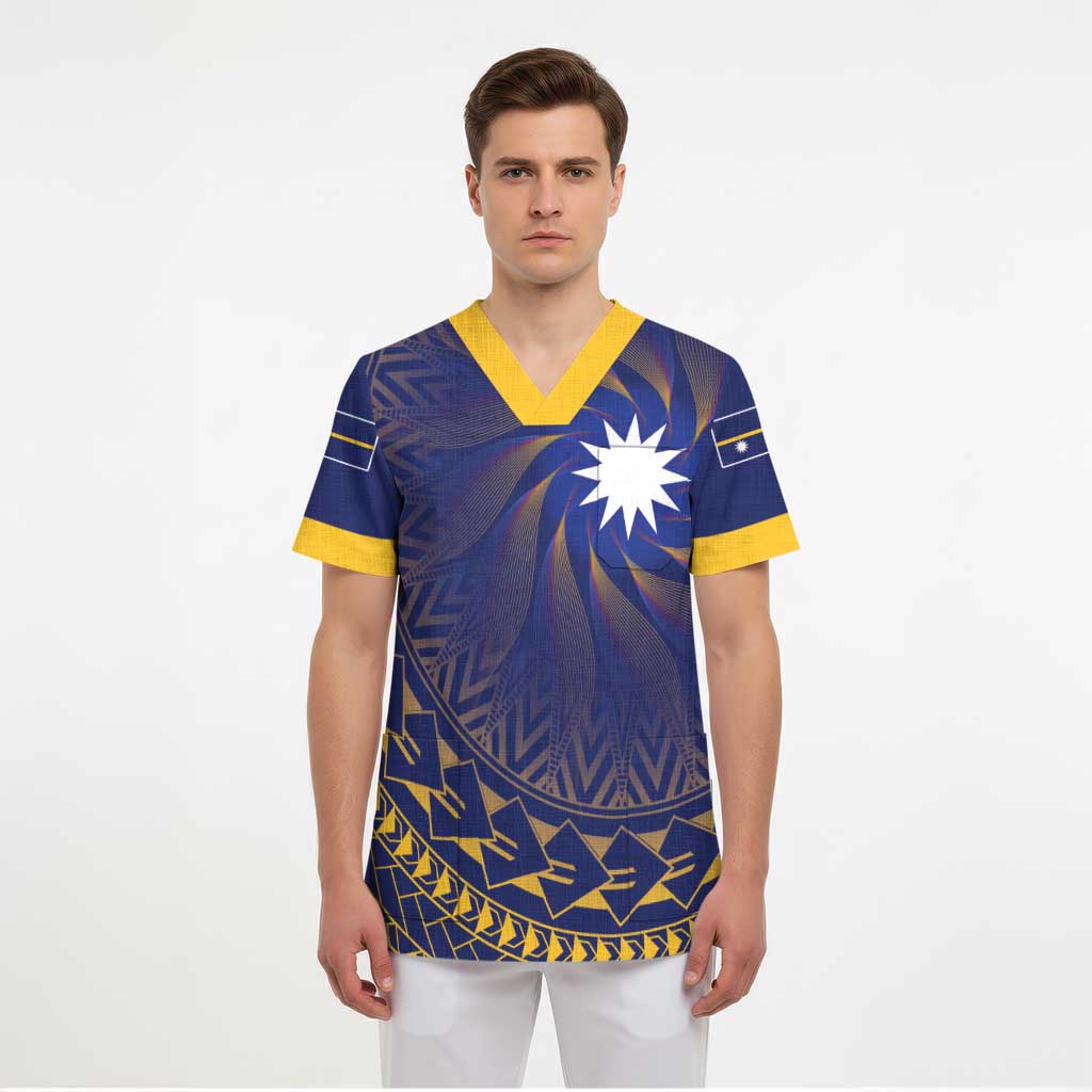 Nauru Angam Day Scrub Top Polynesian Tribal Pattern Unique Style - Polynesian Pride