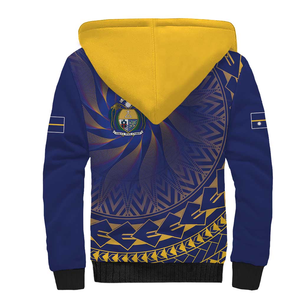 Nauru Angam Day Sherpa Hoodie Polynesian Tribal Pattern Unique Style - Polynesian Pride