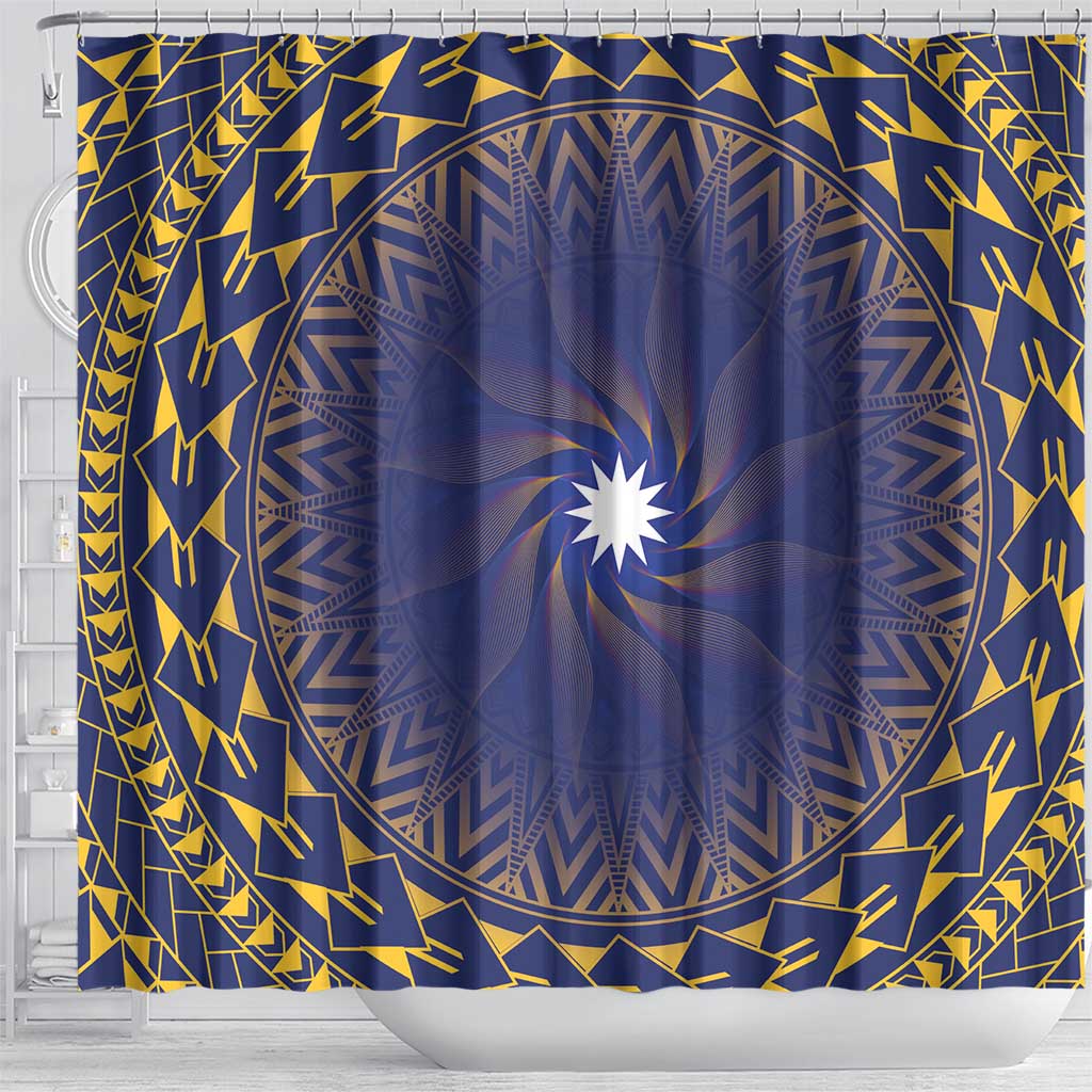 Nauru Angam Day Shower Curtain Polynesian Tribal Pattern Unique Style - Polynesian Pride