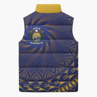 Nauru Angam Day Sleeveless Puffer Jacket Polynesian Tribal Pattern Unique Style - Polynesian Pride