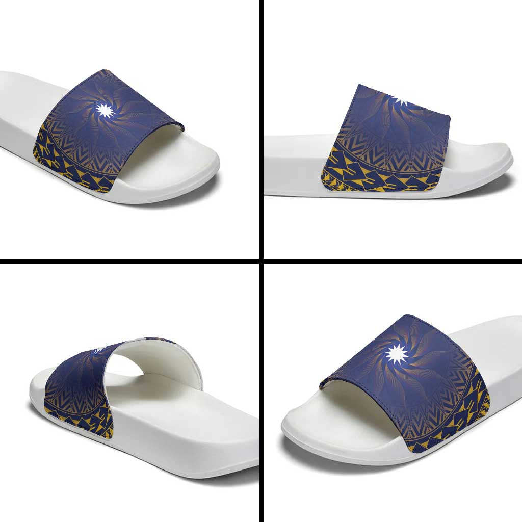 Nauru Angam Day Slide Sandals Polynesian Tribal Pattern Unique Style - Polynesian Pride