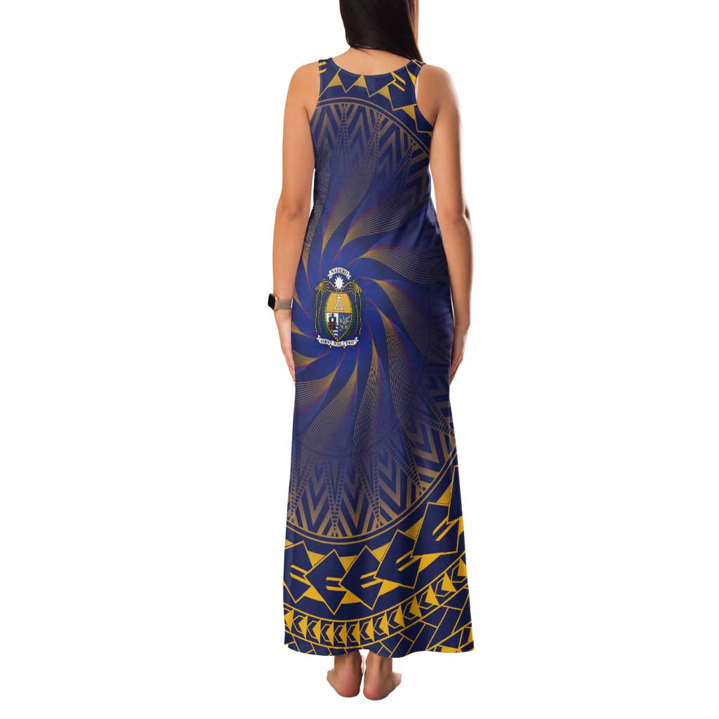 Nauru Angam Day Tank Maxi Dress Polynesian Tribal Pattern Unique Style - Polynesian Pride