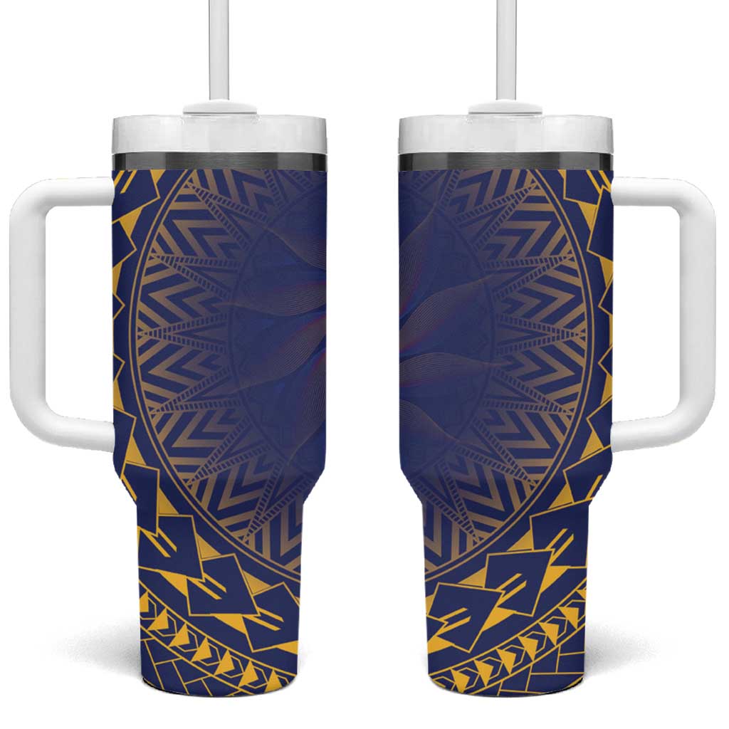 Nauru Angam Day Tumbler With Handle Polynesian Tribal Pattern Unique Style - Polynesian Pride