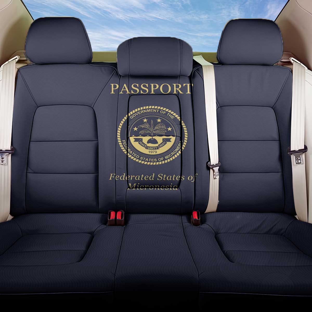Federated States Of Micronesia Back Car Seat Cover FSM Passport - Polynesian Pride