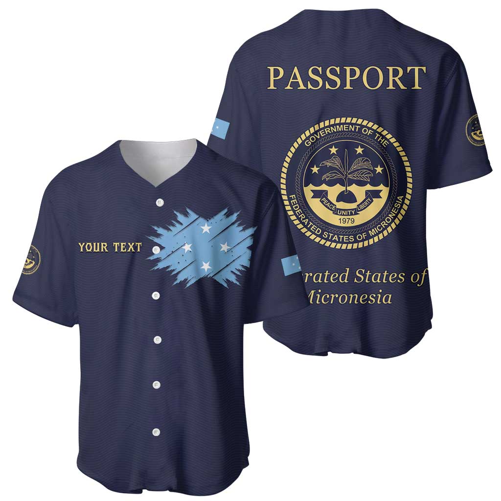 Personalised Federated States Of Micronesia Baseball Jersey FSM Passport - Polynesian Pride