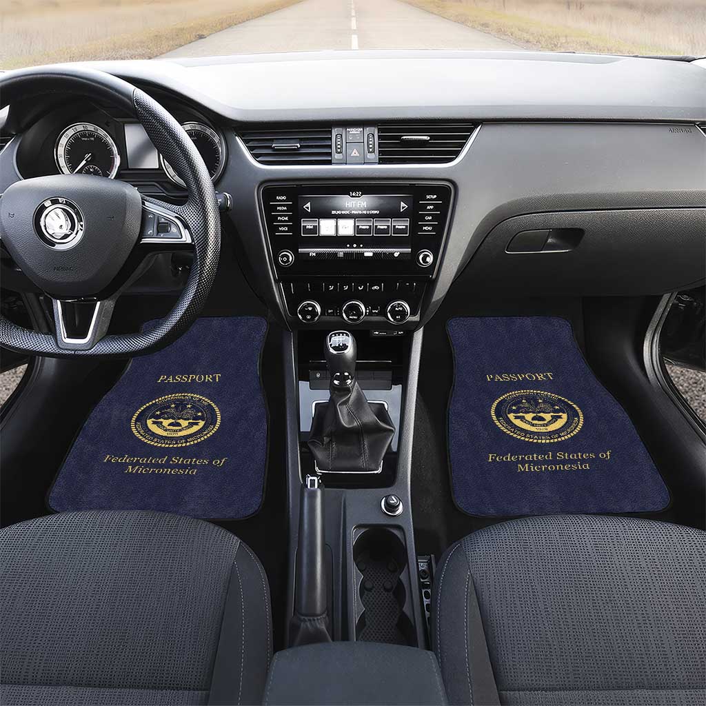 Federated States Of Micronesia Car Mats FSM Passport LT05 Set 2pcs - Front Navy - Polynesian Pride