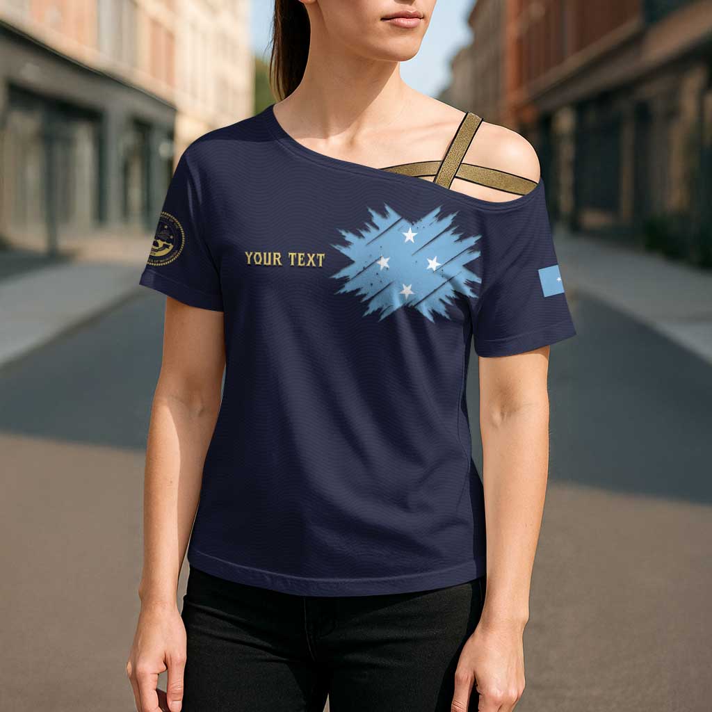 Personalised Federated States Of Micronesia Cross Shoulder Shirt FSM Passport - Polynesian Pride