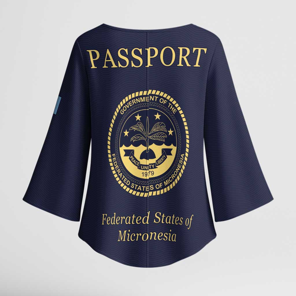 Personalised Federated States Of Micronesia Kimono Sleeve Blouse FSM Passport - Polynesian Pride