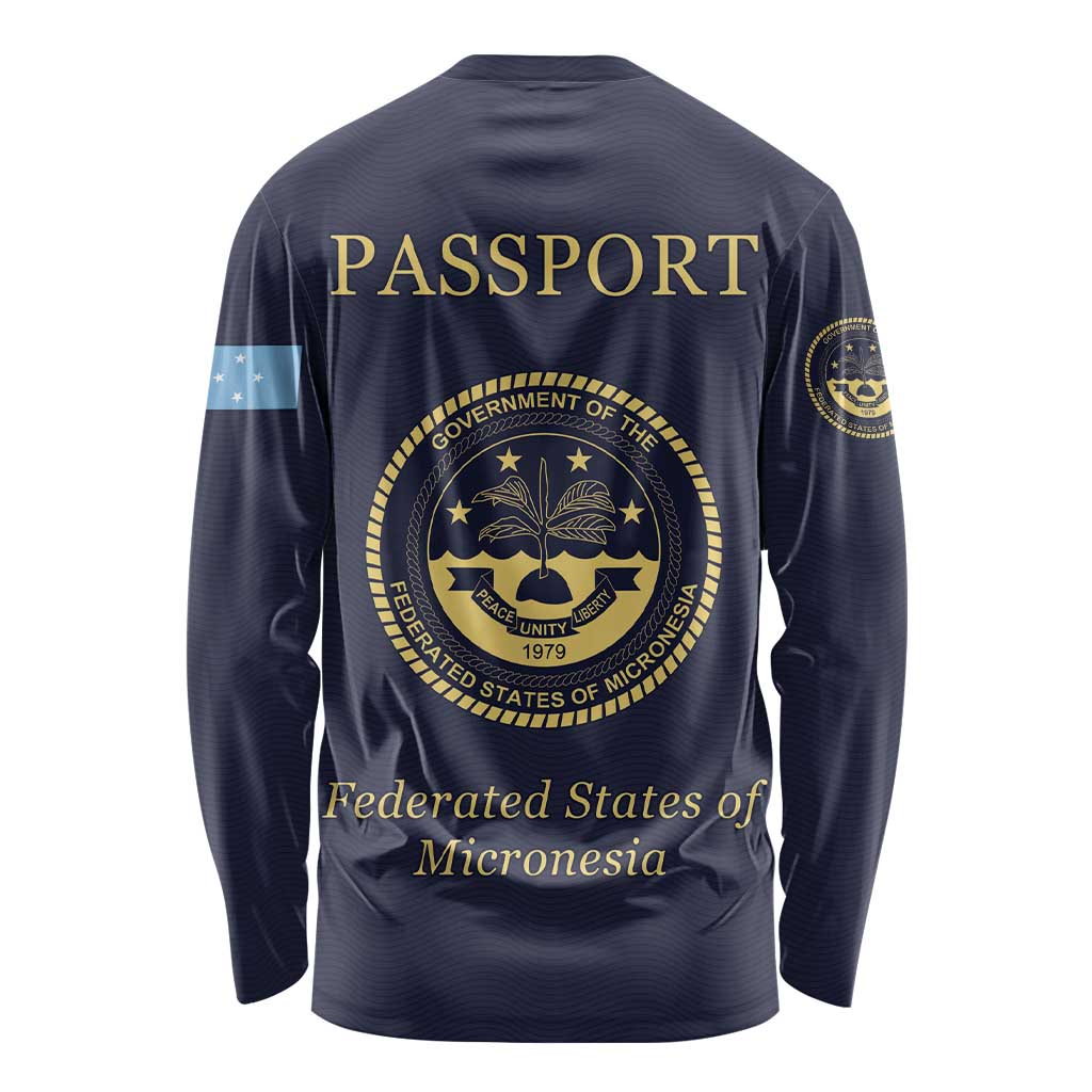 Personalised Federated States Of Micronesia Long Sleeve Shirt FSM Passport - Polynesian Pride