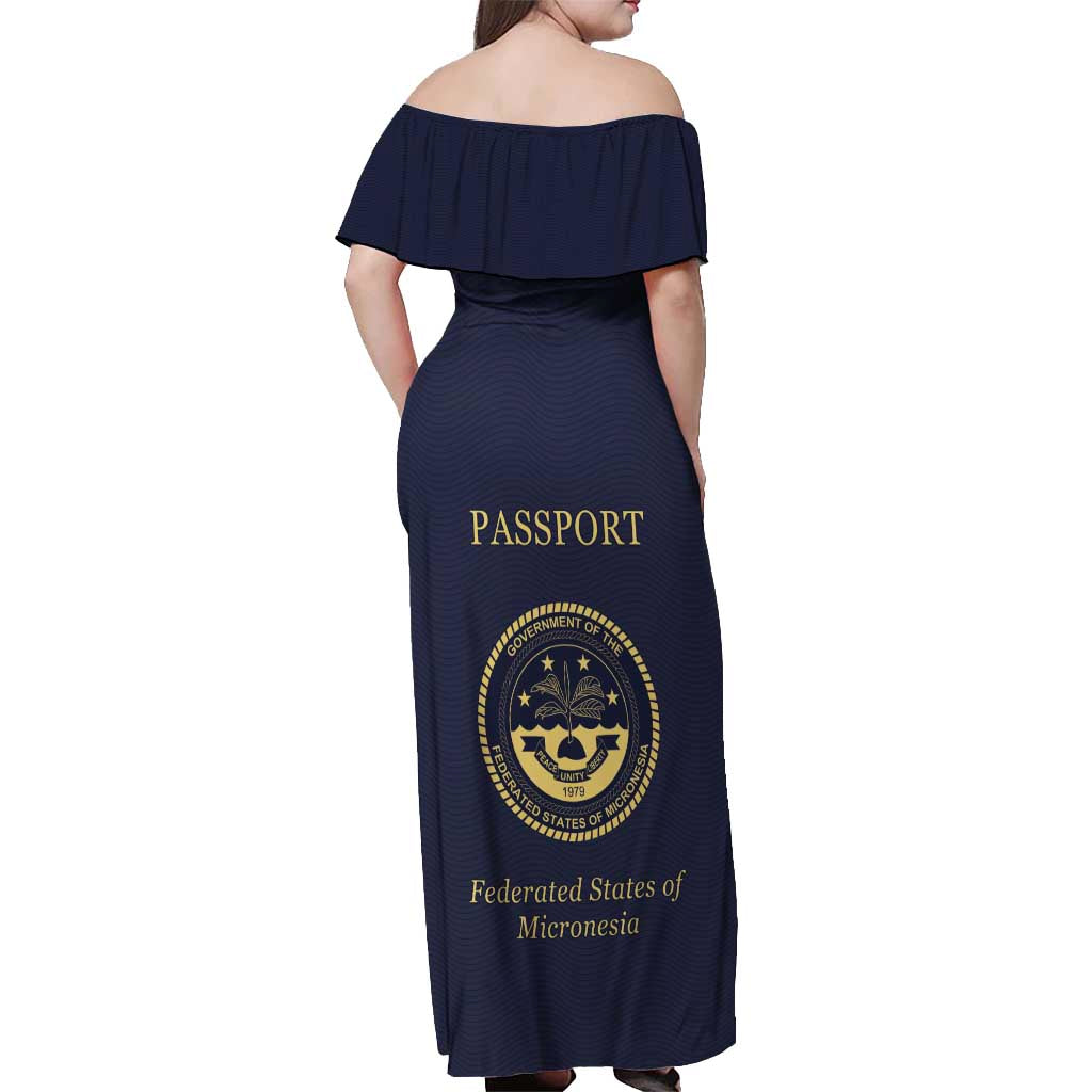Personalised Federated States Of Micronesia Off Shoulder Maxi Dress FSM Passport - Polynesian Pride