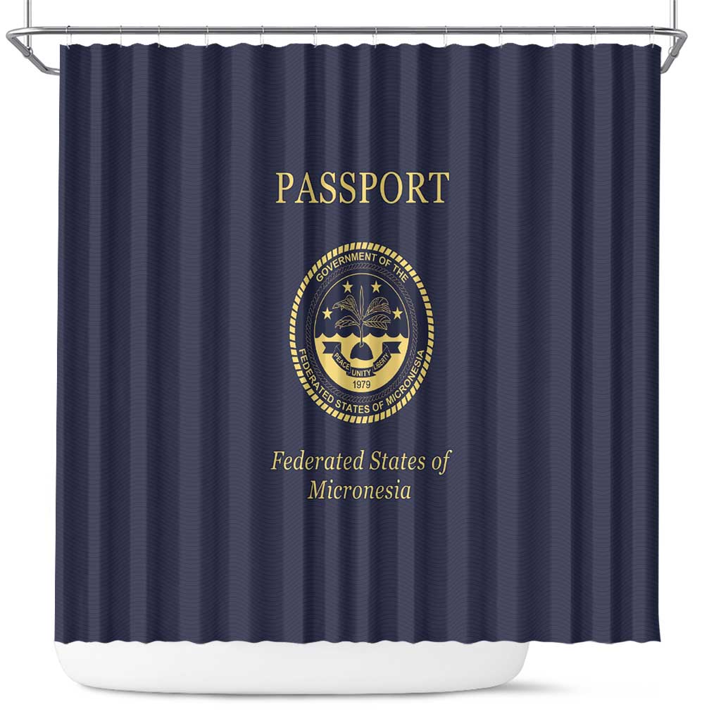 Federated States Of Micronesia Shower Curtain FSM Passport LT05 Navy - Polynesian Pride