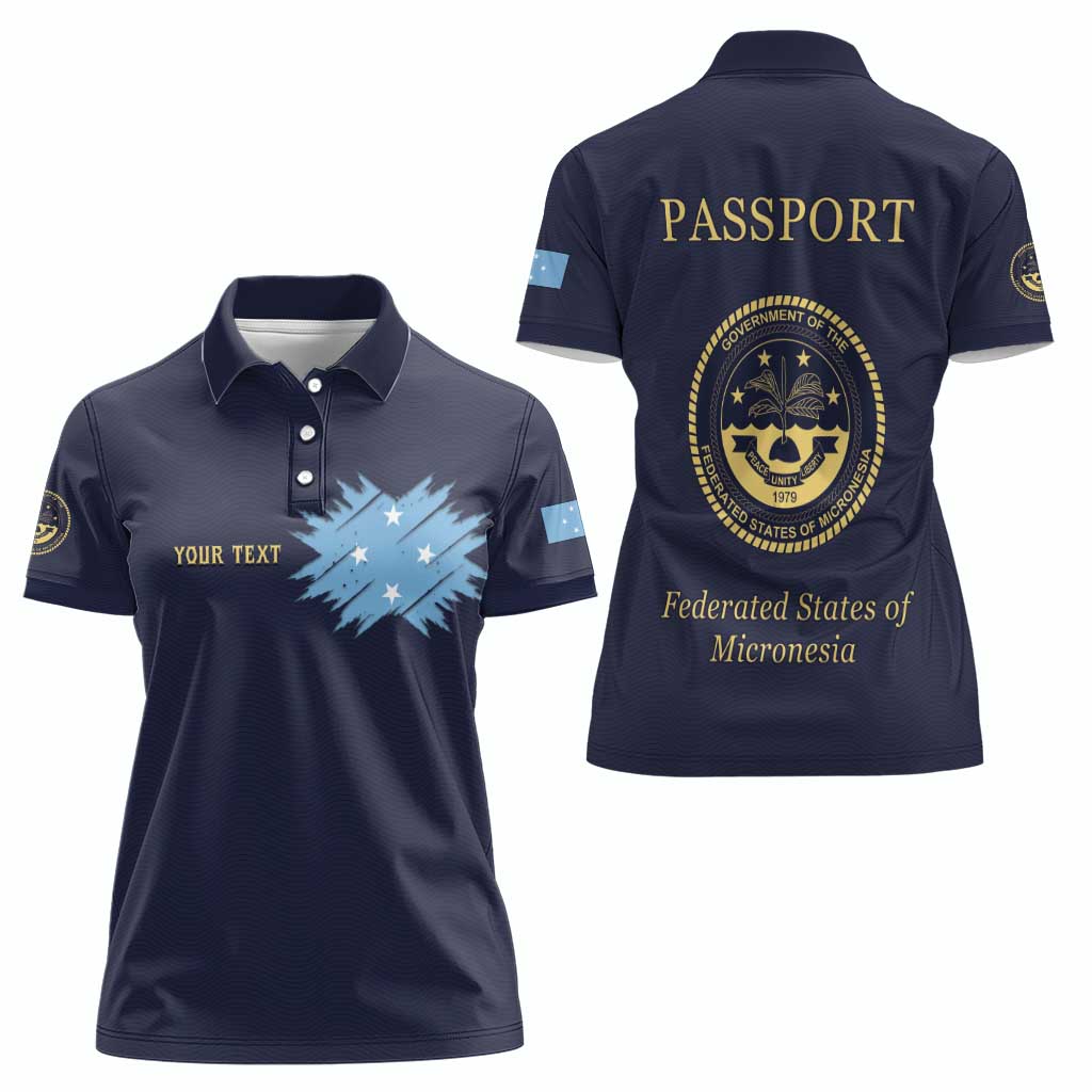 Personalised Federated States Of Micronesia Women Polo Shirt FSM Passport - Polynesian Pride
