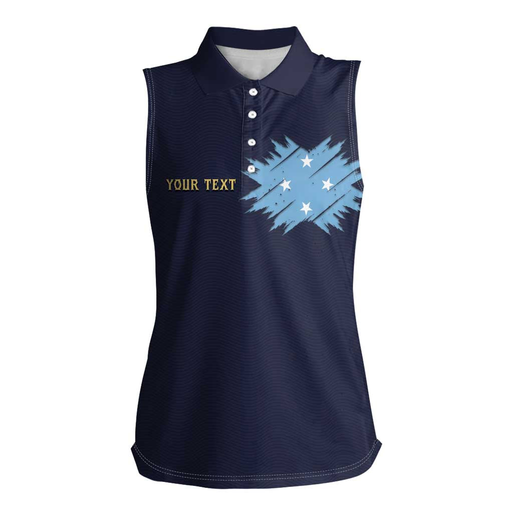 Personalised Federated States Of Micronesia Women Sleeveless Polo Shirt FSM Passport - Polynesian Pride