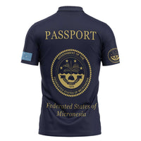 Personalised Federated States Of Micronesia Zipper Polo Shirt FSM Passport - Polynesian Pride