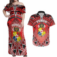 Personalised Tonga Constitution Day Couples Matching Off Shoulder Maxi Dress and Hawaiian Shirt 150 Years Jubilee - Polynesian Pride