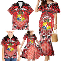 Personalised Tonga Constitution Day Family Matching Mermaid Dress and Hawaiian Shirt 150 Years Jubilee - Polynesian Pride