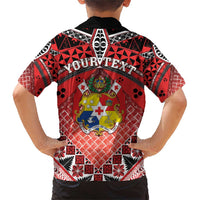 Personalised Tonga Constitution Day Family Matching Short Sleeve Bodycon Dress and Hawaiian Shirt 150 Years Jubilee - Polynesian Pride