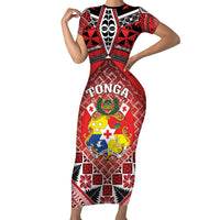 Personalised Tonga Constitution Day Family Matching Short Sleeve Bodycon Dress and Hawaiian Shirt 150 Years Jubilee - Polynesian Pride