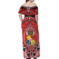Personalised Tonga Constitution Day Off Shoulder Maxi Dress 150 Years Jubilee - Polynesian Pride