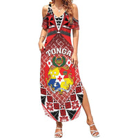 Personalised Tonga Constitution Day Summer Maxi Dress 150 Years Jubilee - Polynesian Pride