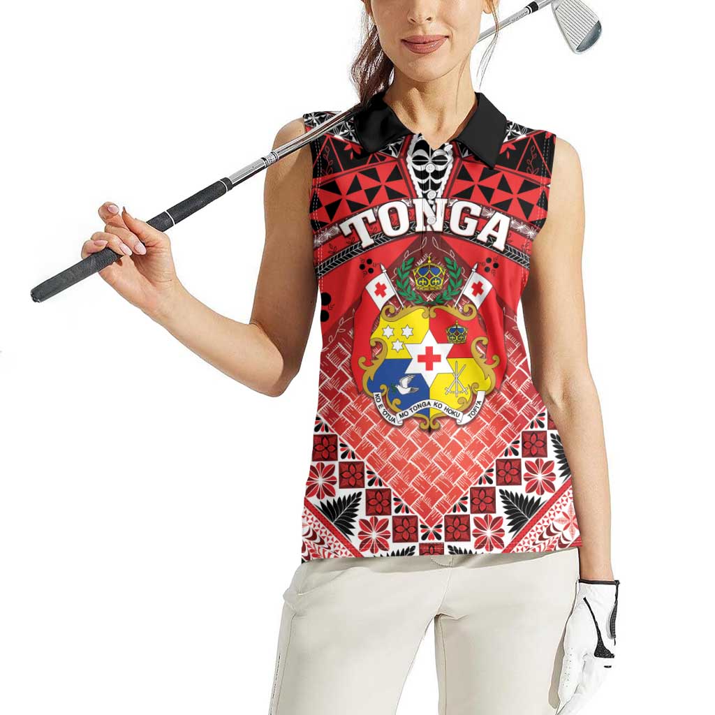 Personalised Tonga Constitution Day Women Sleeveless Polo Shirt 150 Years Jubilee - Polynesian Pride