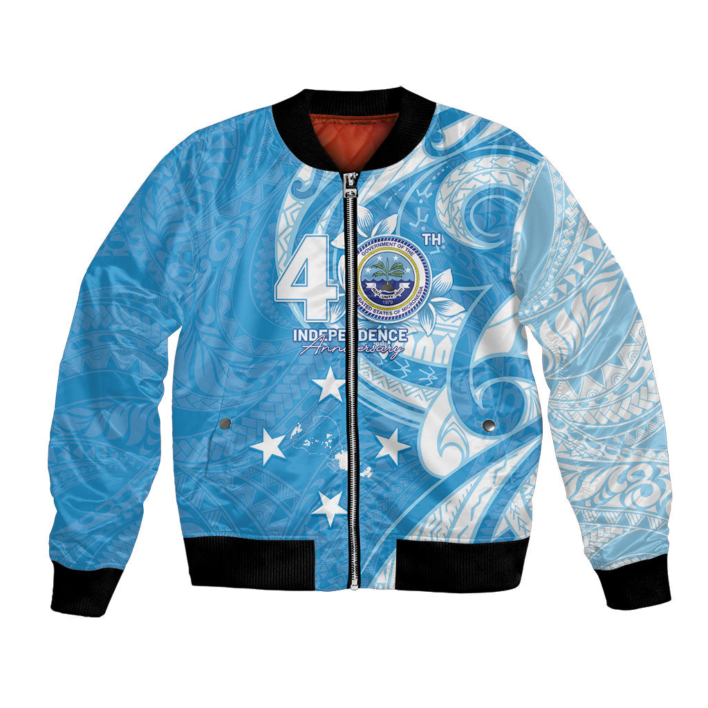 FSM Micronesia Bomber Jacket 40th Independence Anniversary LT05 Unisex Blue - Polynesian Pride
