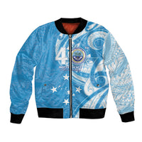 FSM Micronesia Bomber Jacket 40th Independence Anniversary LT05 Unisex Blue - Polynesian Pride