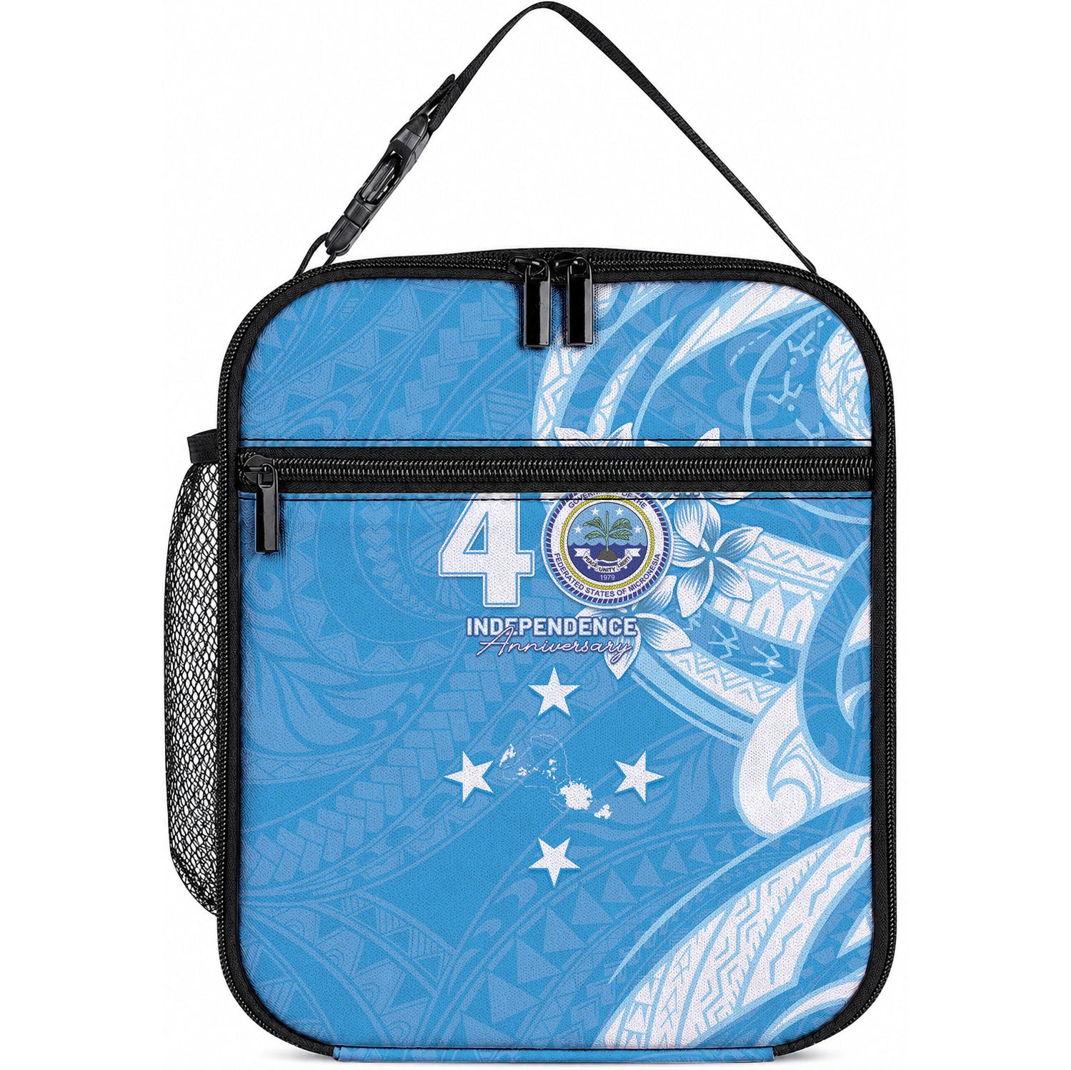 FSM Micronesia Lunch Bag 40th Independence Anniversary LT05 10.2 × 8.3 × 4.3 inch Blue - Polynesian Pride