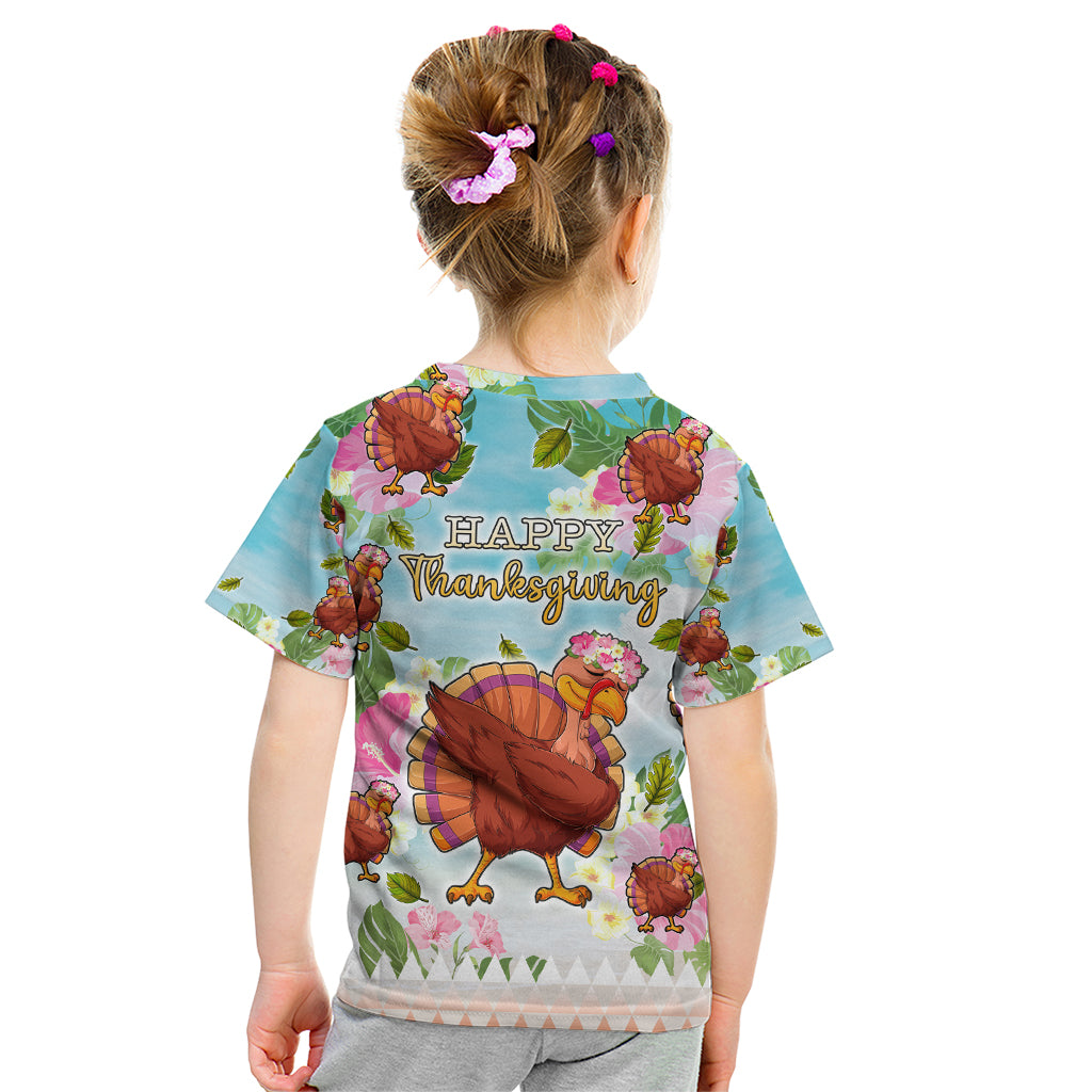 Hawaii Thanksgiving Kid T Shirt Funny Turkey Dabbing Dance LT05 - Polynesian Pride