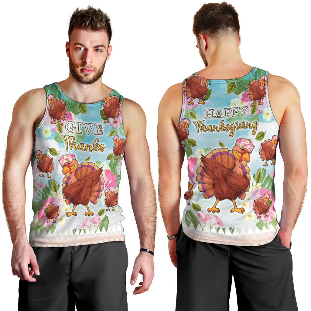 Hawaii Thanksgiving Men Tank Top Funny Turkey Dabbing Dance LT05 - Polynesian Pride