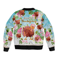 Hawaii Thanksgiving Sleeve Zip Bomber Jacket Funny Turkey Dabbing Dance LT05 - Polynesian Pride