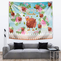 Hawaii Thanksgiving Tapestry Funny Turkey Dabbing Dance LT05 - Polynesian Pride