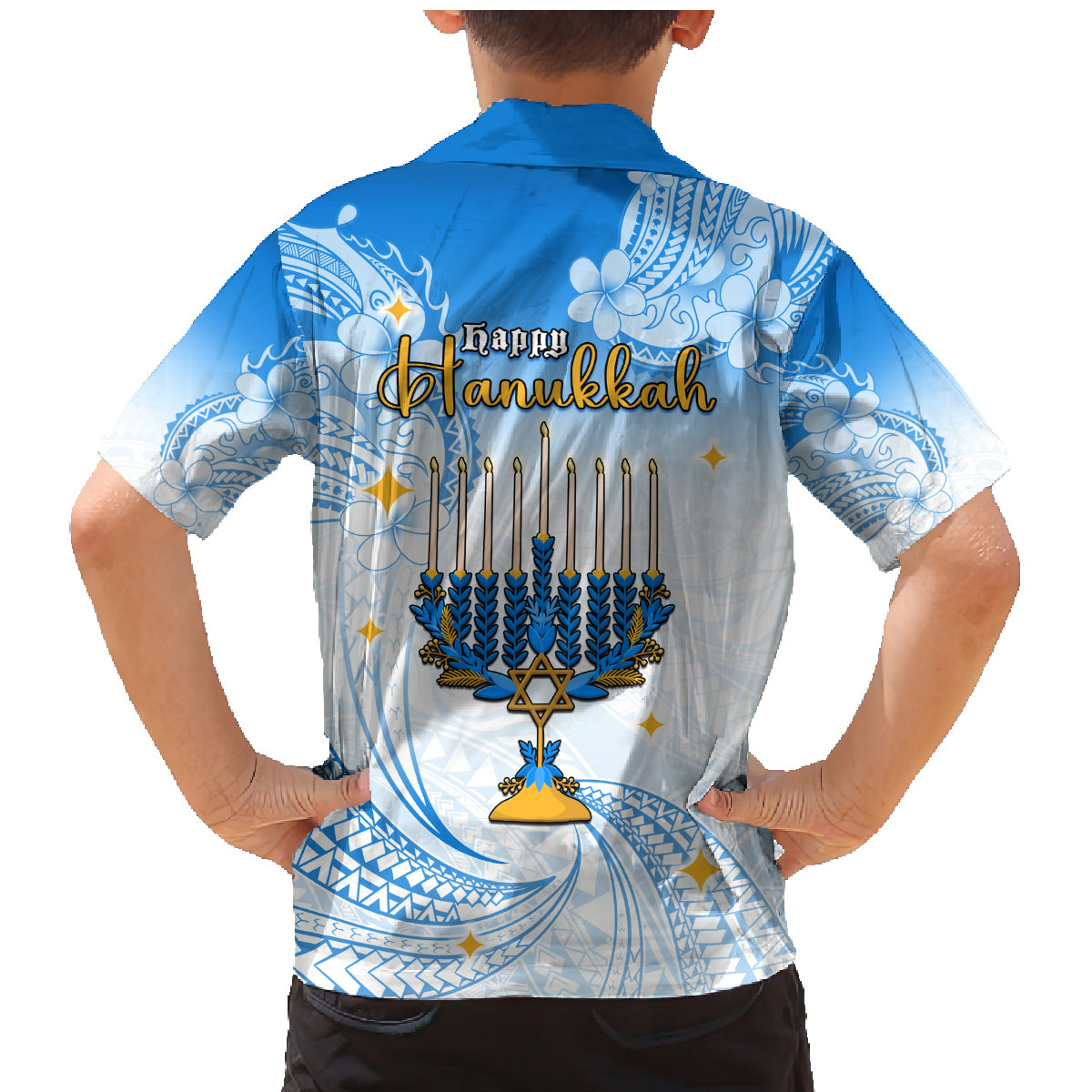 Polynesia Hanukkah Festival Family Matching Mermaid Dress and Hawaiian Shirt With Menorah Polynesian Style LT05 - Polynesian Pride