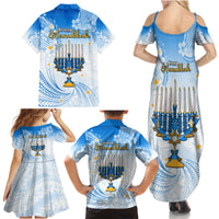Polynesia Hanukkah Festival Family Matching Summer Maxi Dress and Hawaiian Shirt With Menorah Polynesian Style LT05 - Polynesian Pride